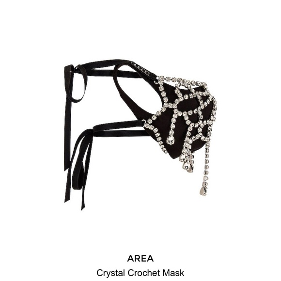 AREA NYC 💎 CRYSTAL FACE MASK 💎 SOLD OUT 💎 NEVER WORN - Picture 3 of 12